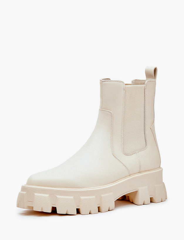 Молочные кожаные женские челси MASCOTTE 233-3202021-7115M | ракурс 4 Молочные кожаные женские челси MASCOTTE 233-3202021-7115M | ракурс 4