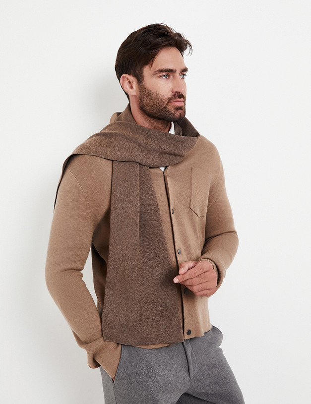 Коричневый мужской шарф MASCOTTE 766-5201-2409 | ракурс 1