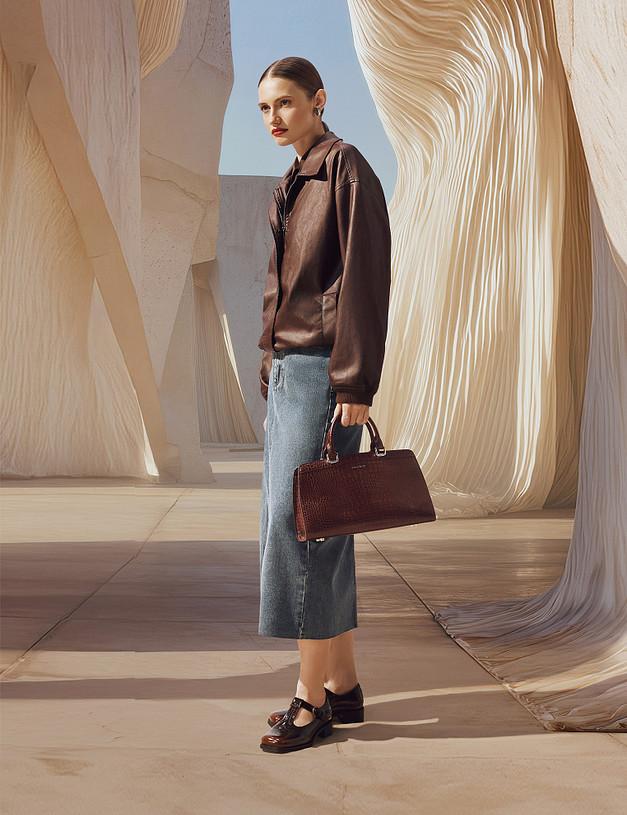 Коричневые женские туфли Мэри Джейн MASCOTTE 126-521411-6104M | ракурс 1