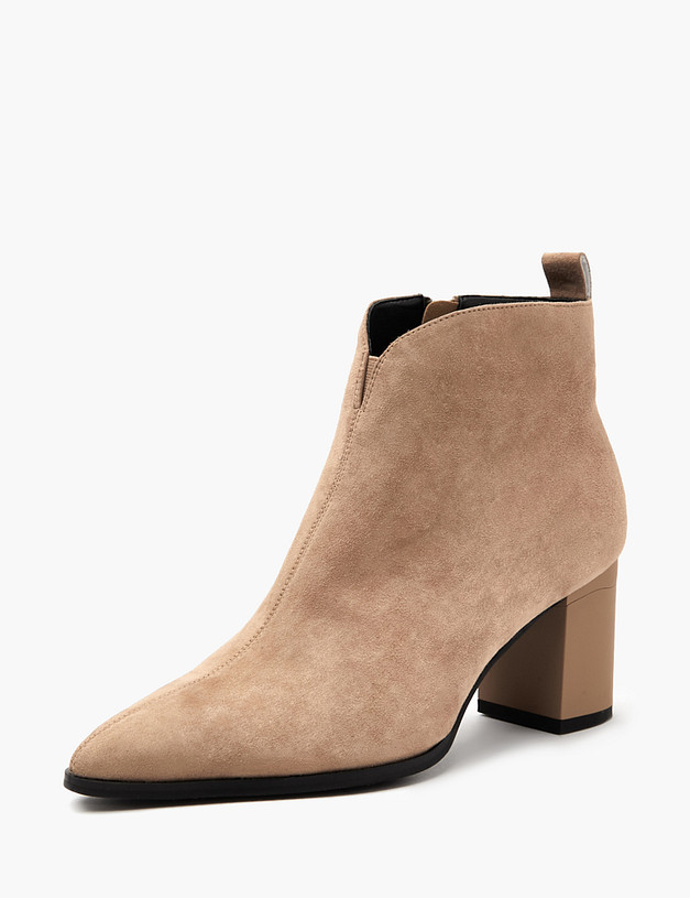 Бежевые женские ботильоны на устойчивом каблуке MASCOTTE 126-410121-3671M | ракурс 4