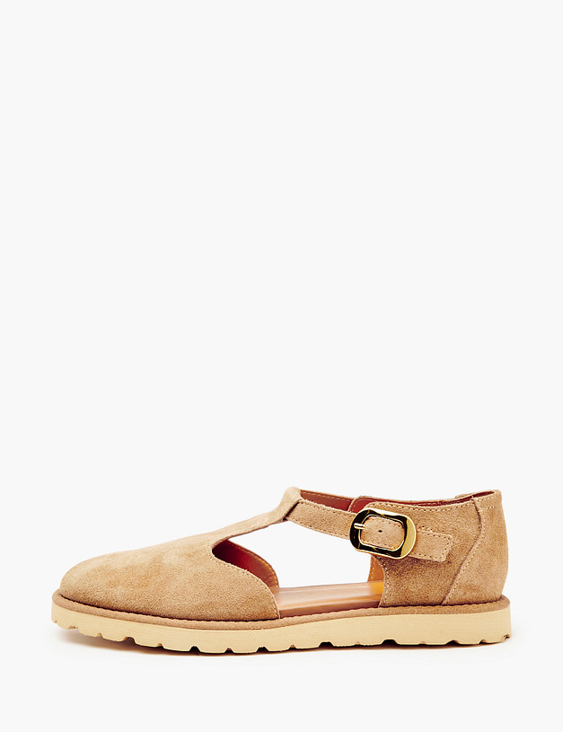 Бежевые велюровые женские сандалии MASCOTTE 22-4120813-2210M | ракурс 1 Бежевые велюровые женские сандалии MASCOTTE 22-4120813-2210M | ракурс 1