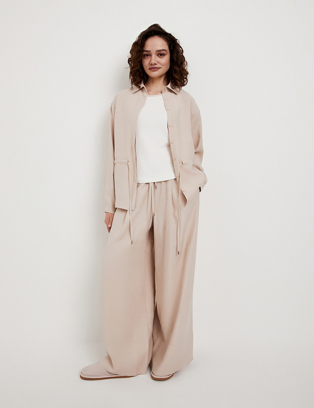 Бежевые женские брюки MASCOTTE 998-6102-2808 | ракурс 2