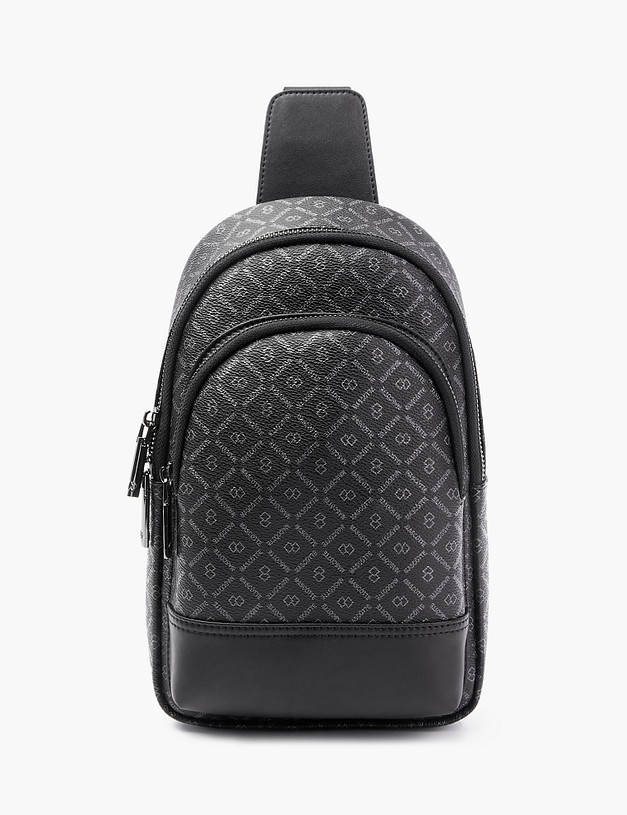 Черная мужская сумка с фирменным принтом MASCOTTE 604-2226-7302 | ракурс 3