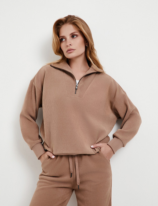Женский свитшот цвета капучино MASCOTTE 888-5201-2409 | ракурс 2