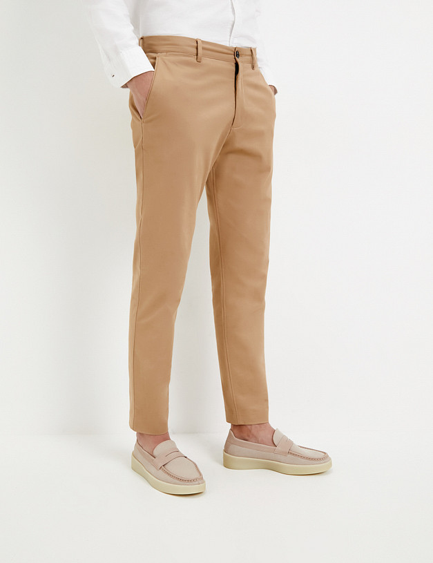 Бежевые мужские лоферы из текстиля MASCOTTE 22-4170616-0208 | ракурс 1