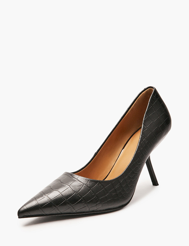 Черные женские туфли с тиснением MASCOTTE 234-515511-0102 | ракурс 2 Черные женские туфли с тиснением MASCOTTE 234-515511-0102 | ракурс 2