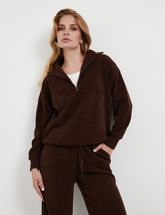 Коричневый женский свитшот MASCOTTE 888-5201-24009 | ракурс 1