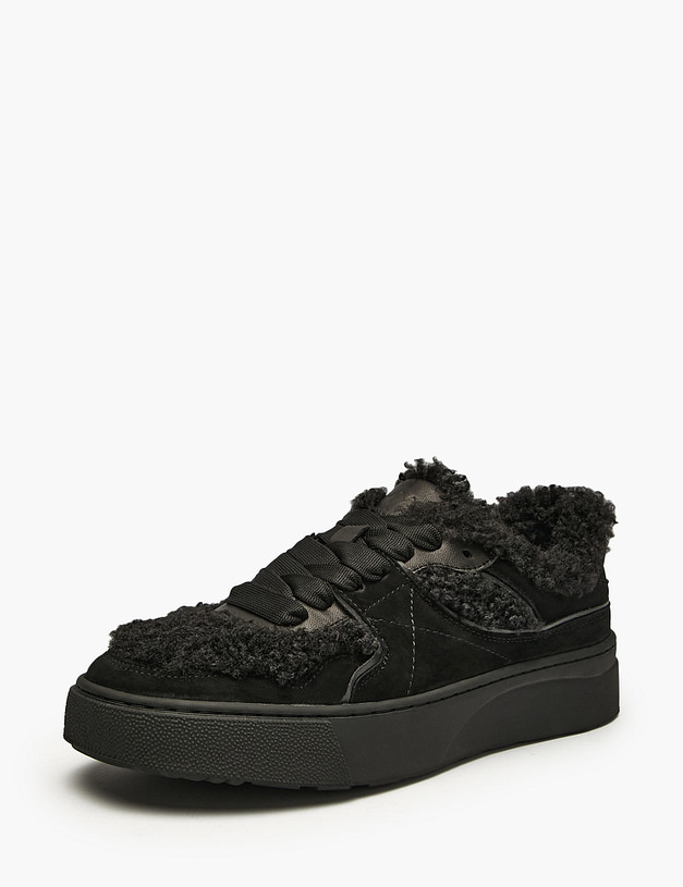 Черные женские кеды с мехом MASCOTTE 58-52648415-3605M | ракурс 2 Черные женские кеды с мехом MASCOTTE 58-52648415-3605M | ракурс 2