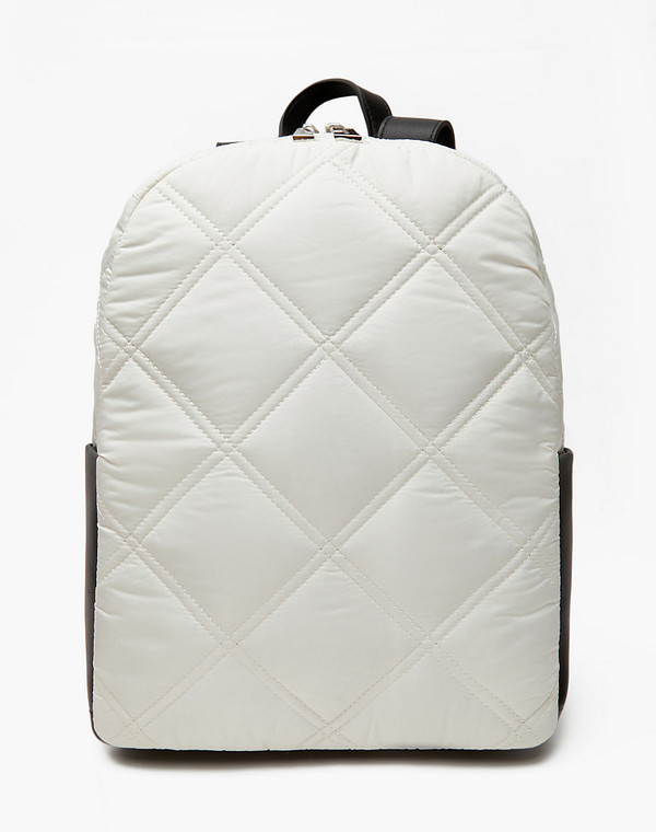 660-4143-608 Рюкзак женский текстиль-и.кожа/текстиль молочн-черн, M, Mascotte