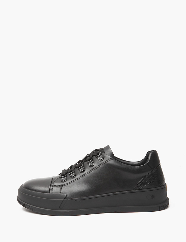 Черные мужские кеды из кожи MASCOTTE 22-4211813-0102 | ракурс 3 Черные мужские кеды из кожи MASCOTTE 22-4211813-0102 | ракурс 3