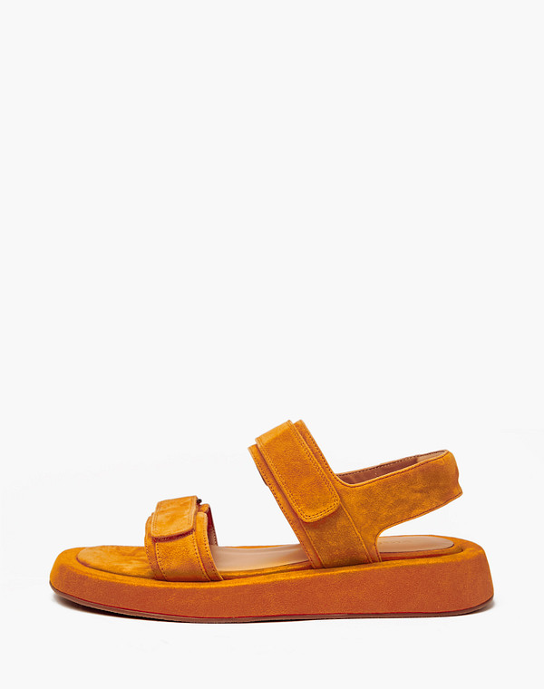 172-4121911-4641M Туфли летние женские велюр/нат.кожа оранж, Mascotte