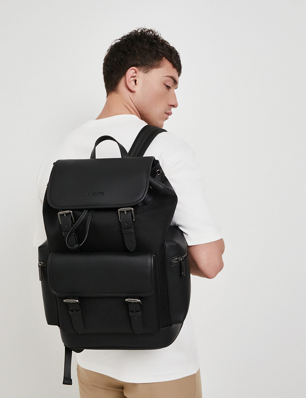 Черный мужской рюкзак MASCOTTE 604-5128-202 | ракурс 2 Черный мужской рюкзак MASCOTTE 604-5128-202 | ракурс 2