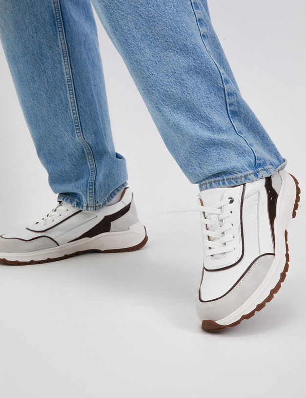 Белые мужские кроссовки с контрастными элементами MASCOTTE 22-5132113-0101 | ракурс 1