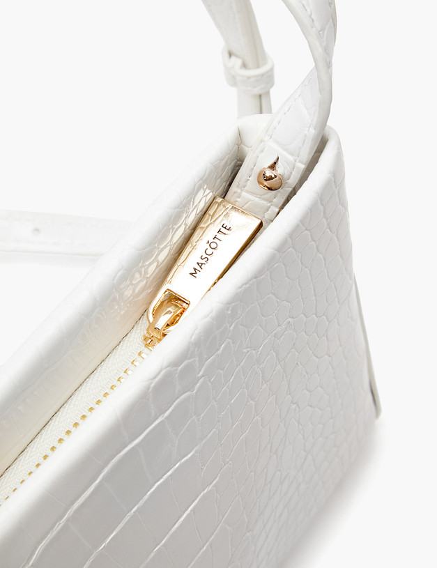 Белая женская сумка с тиснением под рептилию MASCOTTE 647-4114-601 | ракурс 5