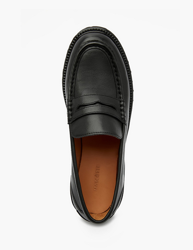 Черные женские лоферы из кожи MASCOTTE 58-324411-7100M | ракурс 5 Черные женские лоферы из кожи MASCOTTE 58-324411-7100M | ракурс 5