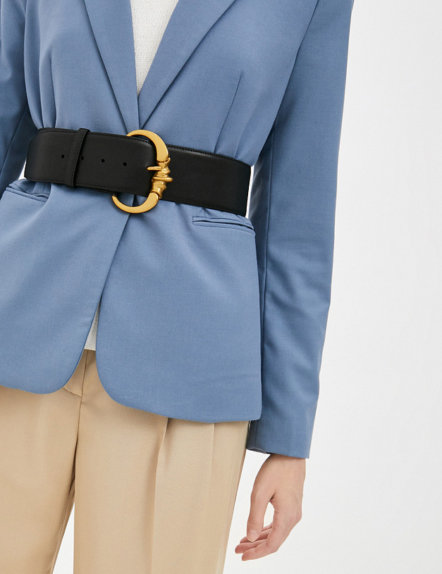 Черный кожаный женский ремень MASCOTTE 703-1203-103 | ракурс 3