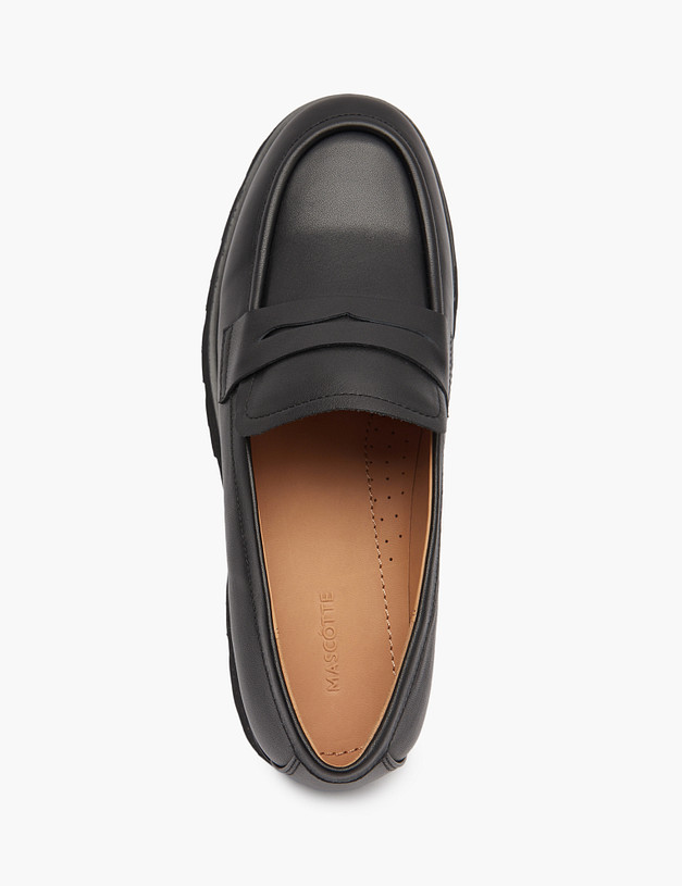 Черные женские лоферы на массивной подошве MASCOTTE 195-510511-3100M | ракурс 4 Черные женские лоферы на массивной подошве MASCOTTE 195-510511-3100M | ракурс 4