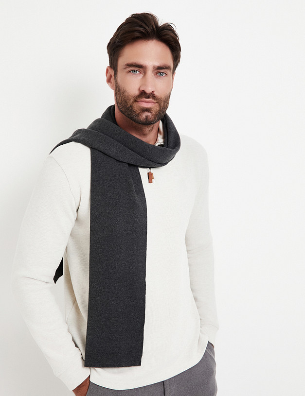 Серый мужской шарф MASCOTTE 766-5201-2410 | ракурс 1