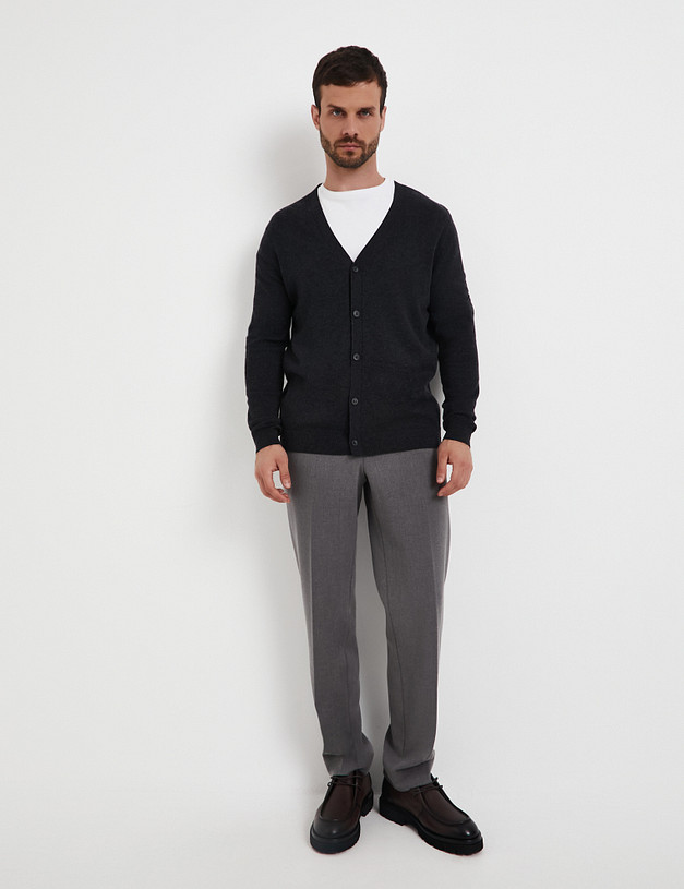 Графитовый мужской кардиган MASCOTTE 852-5220-7510 | ракурс 2