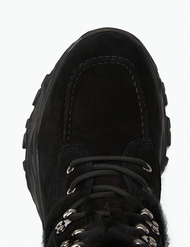 Черные женские зимние ботинки на массивной подошве MASCOTTE 175-3205331-3605M | ракурс 4