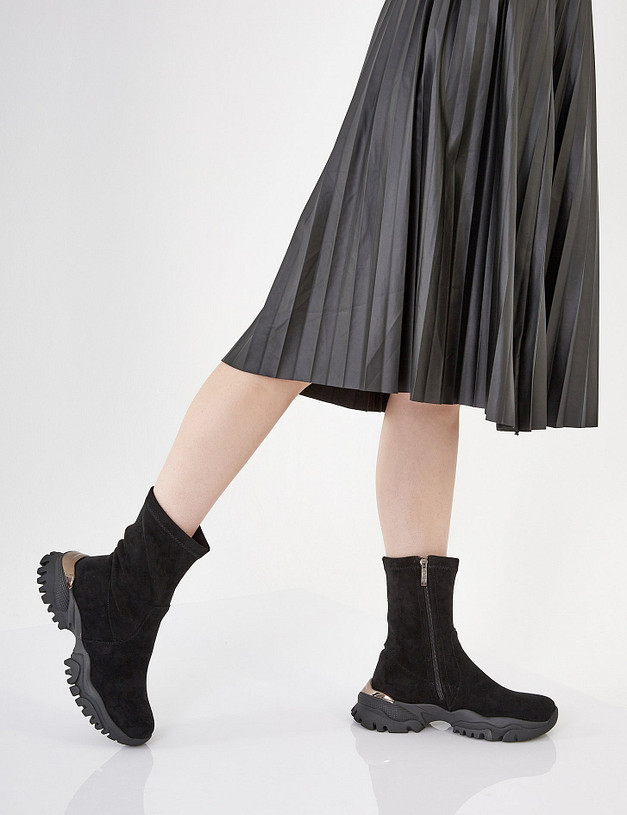 Черные женские ботинки-чулки MASCOTTE 25-121021-2802 | ракурс 1