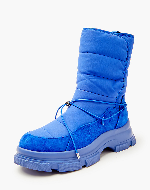 233-3201937-0203 Ботинки женские текстиль-велюр/мех синий, Mascotte