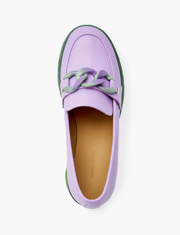 Фиолетовые женские лоферы с контрастной подошвой MASCOTTE 126-312811-0107 | ракурс 5
