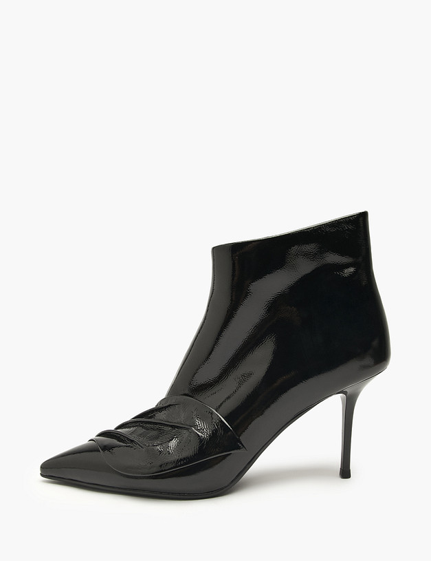 Черные женские лакированные ботильоны MASCOTTE 126-523721-0702 | ракурс 1