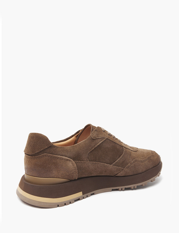 Мужские кроссовки из велюра цвета хаки MASCOTTE 22-423411-3200M | ракурс 4