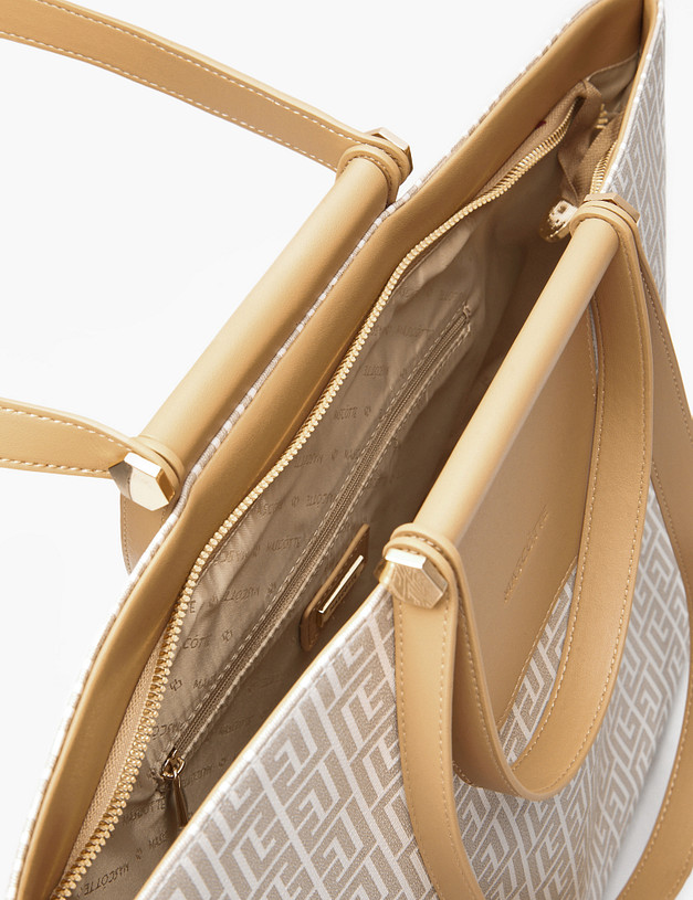 Бежевая женская сумка с принтом MASCOTTE 602-2102-601 | ракурс 4