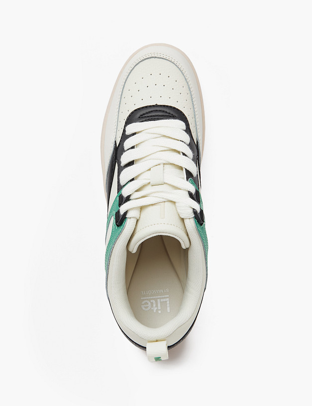 Молочные женские кеды с цветными элементами MASCOTTE 151-410321-0601 | ракурс 6