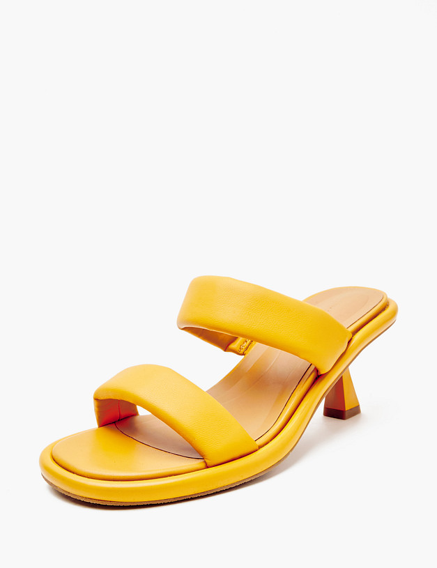 Желтые кожаные женские мюли MASCOTTE 233-4126111-7521M | ракурс 2 Желтые кожаные женские мюли MASCOTTE 233-4126111-7521M | ракурс 2