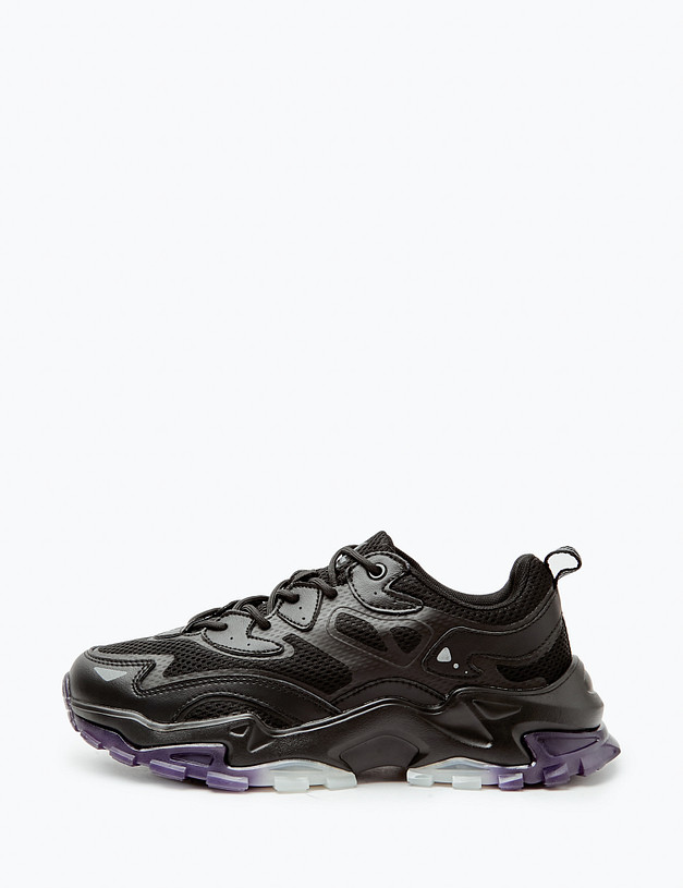 Черные женские кроссовки с цветной подошвой  MASCOTTE 189-415821-0202 | ракурс 1