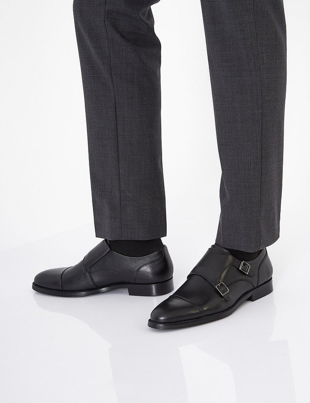 Черные мужские монки из кожи MASCOTTE 128-120719-0102 | ракурс 1