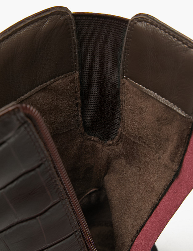 Бордовые женские ботинки с тиснением MASCOTTE 126-2261025-0109 | ракурс 8