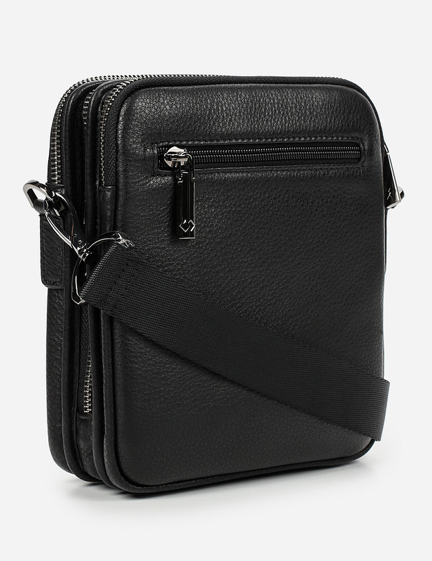 Черная кожаная мужская сумка MASCOTTE 622-1118-102 | ракурс 3