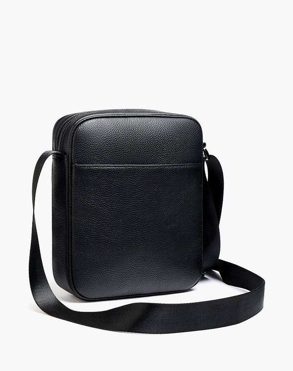 604-6102-102 Сумка мужская нат.кожа-и.кожа/текстиль черн, M, Mascotte