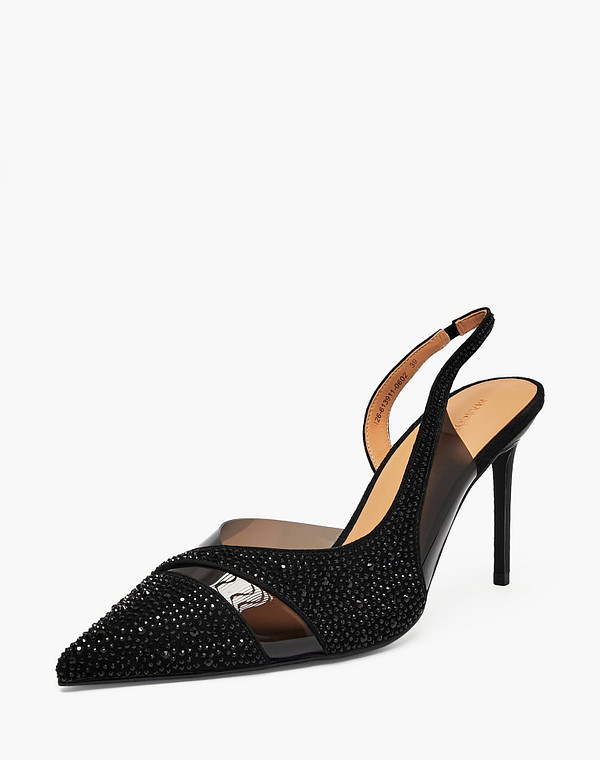 126-613911-0602 Туфли летние женские велюр-ПВХ/нат.кожа черн, Mascotte