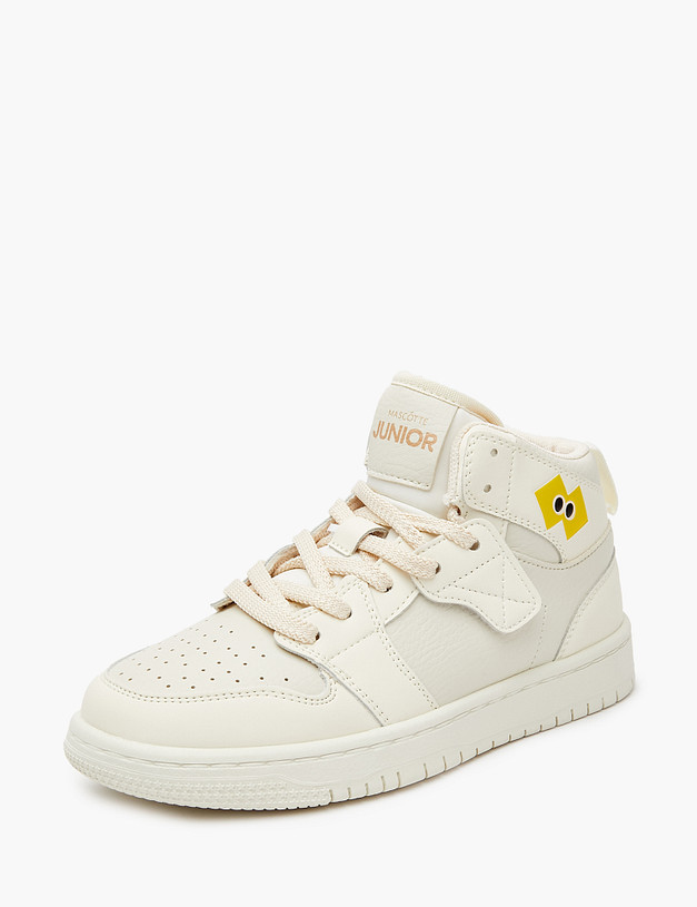 Молочные высокие кроссовки для девочек MASCOTTE 234-321921-0601 | ракурс 4