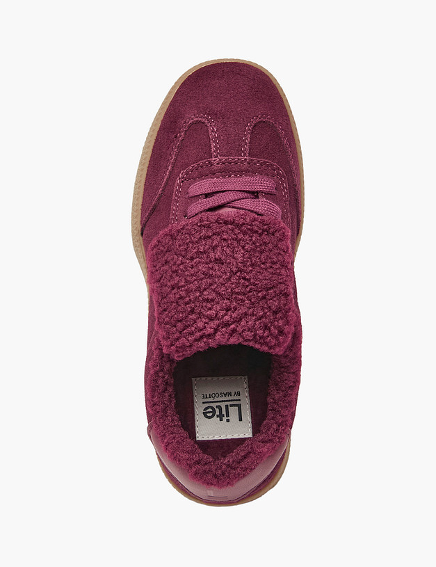 Бордовые женские кеды на меху MASCOTTE 234-525641-0205 | ракурс 6