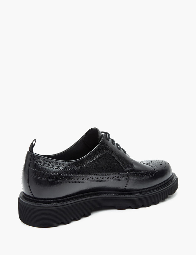 Черные мужские броги на массивной подошве MASCOTTE 175-322713-0102 | ракурс 4