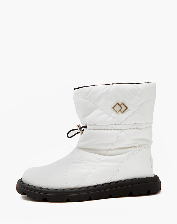 128-321851-0201 Ботинки женские текстиль-и.кожа/шерсть бел, Mascotte