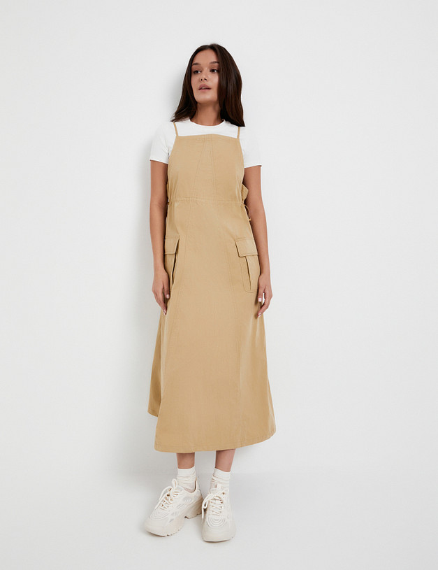 Бежевый женский сарафан MASCOTTE 974-5105-2608 | ракурс 2