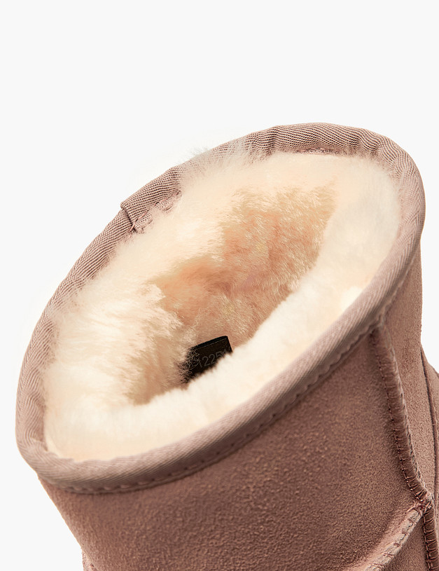 Бежево-пудровые женские угги из велюра MASCOTTE 234-1225131-0280 | ракурс 6