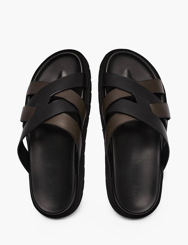 Черные мужские сабо MASCOTTE 142-612663-0102 | ракурс 4