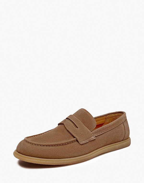 128-510511-3258M Мокасины мужские велюр/нат.кожа-текстиль беж, Mascotte