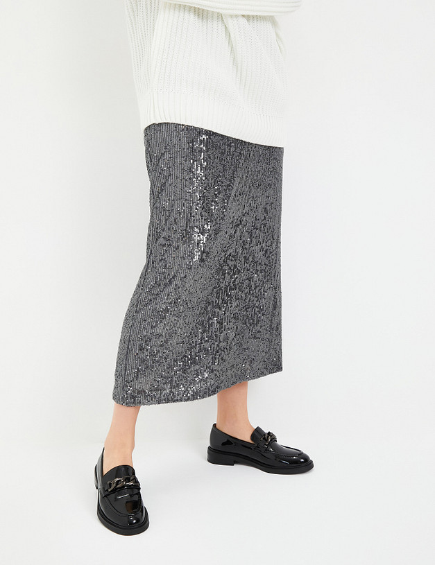 Черные лакированные женские лоферы MASCOTTE 233-221611-3701M | ракурс 1