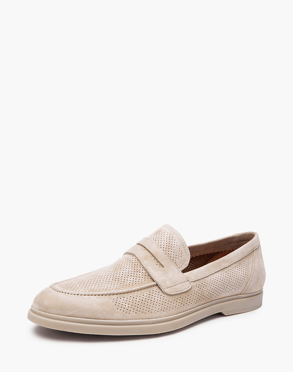 128-511111-0608 Полуботинки мужские велюр/текстиль-нат.кожа беж, Mascotte