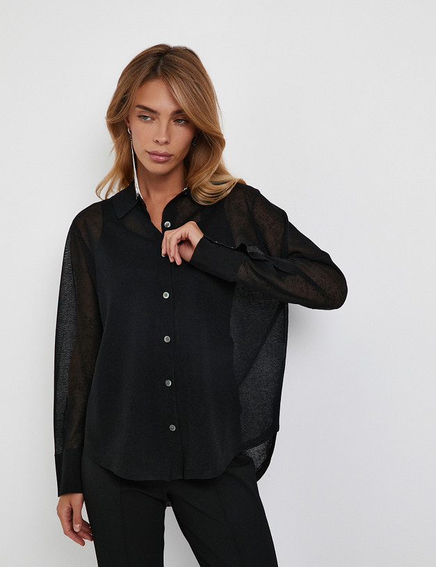 Черная женская рубашка MASCOTTE 852-5116-2702 | ракурс 1