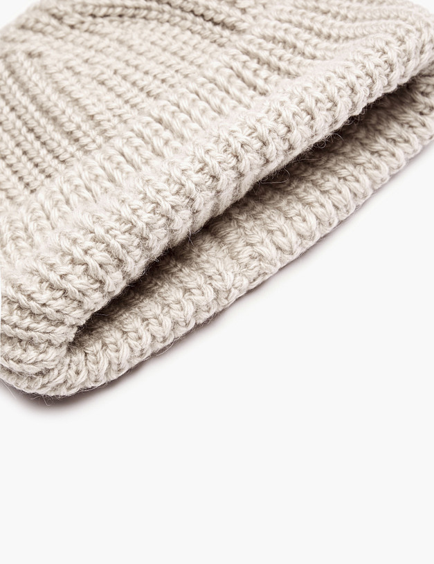 Светло-бежевая женская шапка-бини MASCOTTE 781-5205-7508 | ракурс 3